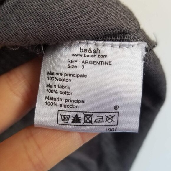 ba&sh Argentine Long Sleeve V-Neck Cotton Top Sz 0 - Picture 8 of 10